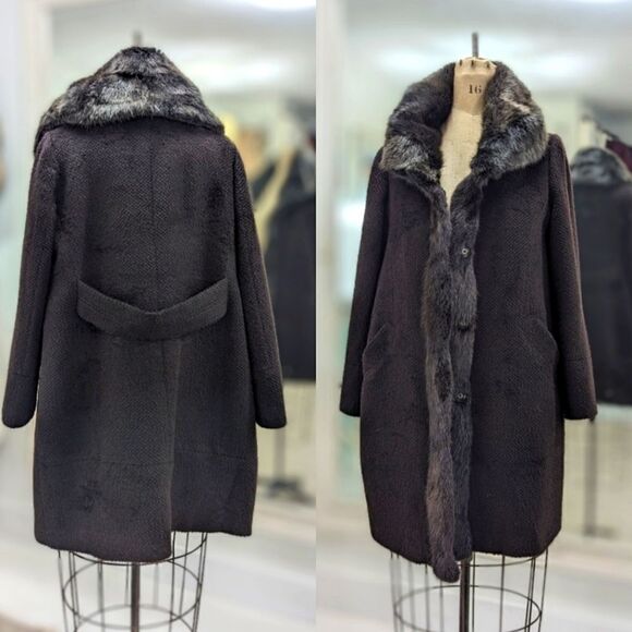 Mink Alpaca 3/4 Length Coat - Picture 4 of 6